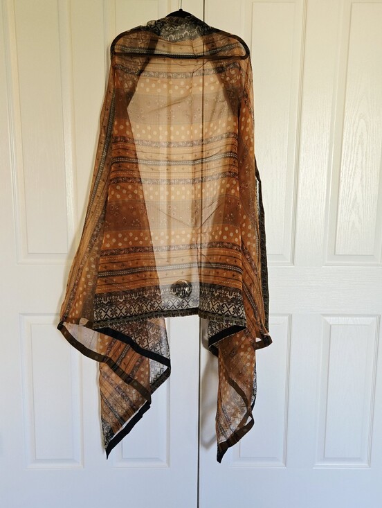 Baroque Other - Women's Long Scarves Wrap Printed Organza Scarf Neck Orange Stole